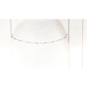 Silver metal chain link dainty lightweight skinny belly chain belt